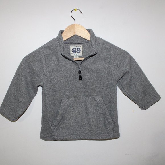 Children Place Grey Long Sleeve Fleece Sweater - Picture 3 of 6